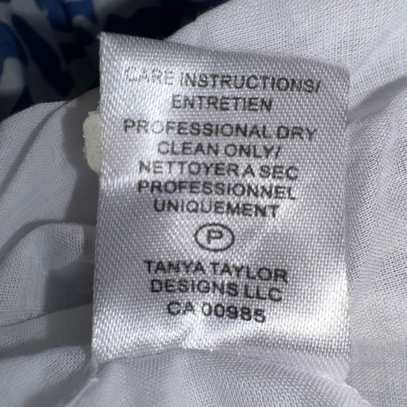 Tanya Taylor Cynthia Cotton Poplin Midi tiered tiered Dress Size 14 Blue EUC - Picture 12 of 16